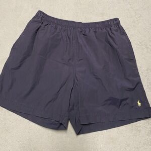 Vintage Polo Sport Ralph Lauren Shorts Mens XL Navy Blue Swim Trunks Pony 90s
